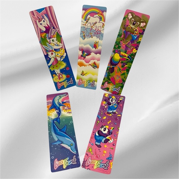 Vintage Lisa Frank Bookmarks Ballerina Bunnies Painter Panda Dolphin Unicorn
